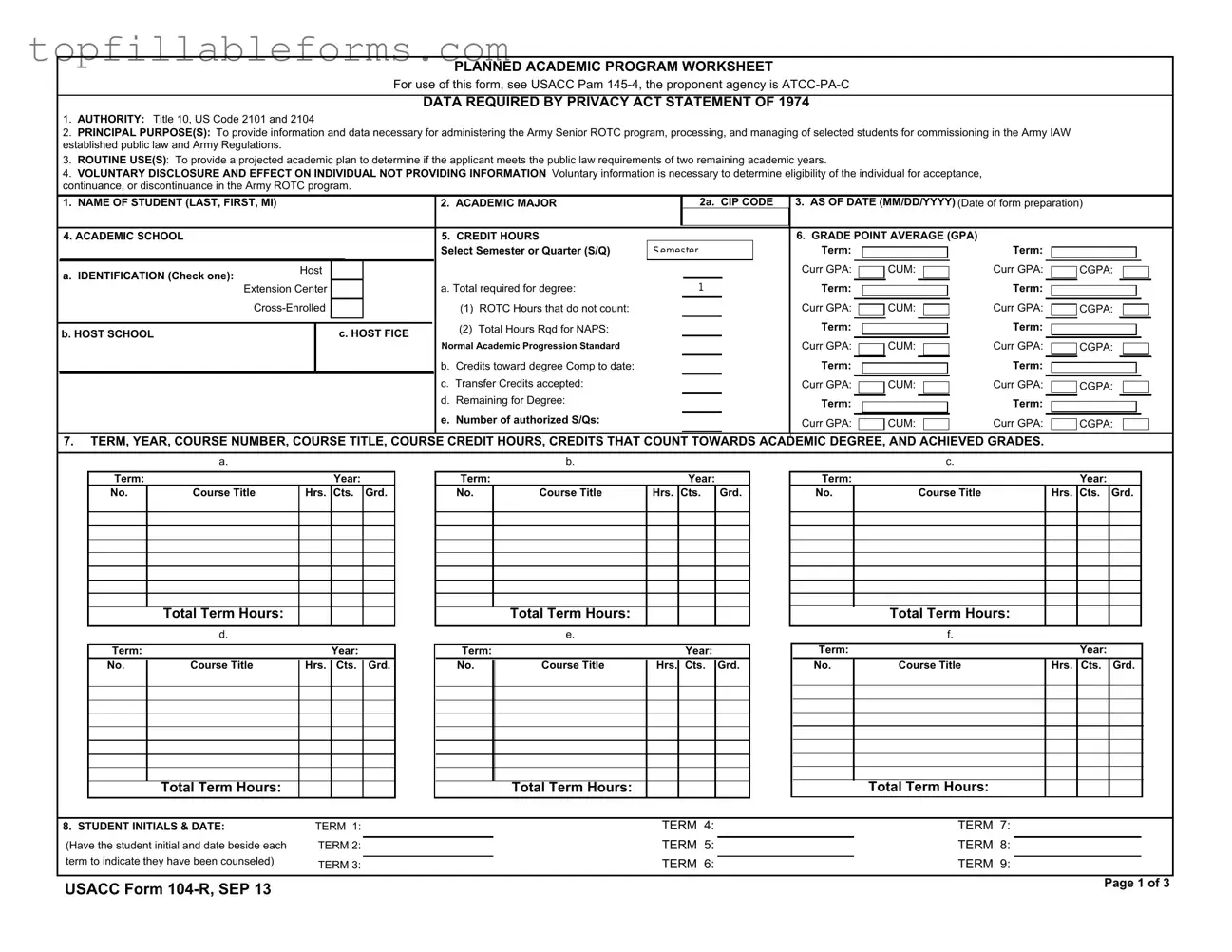 Printable 104 R Form in PDF