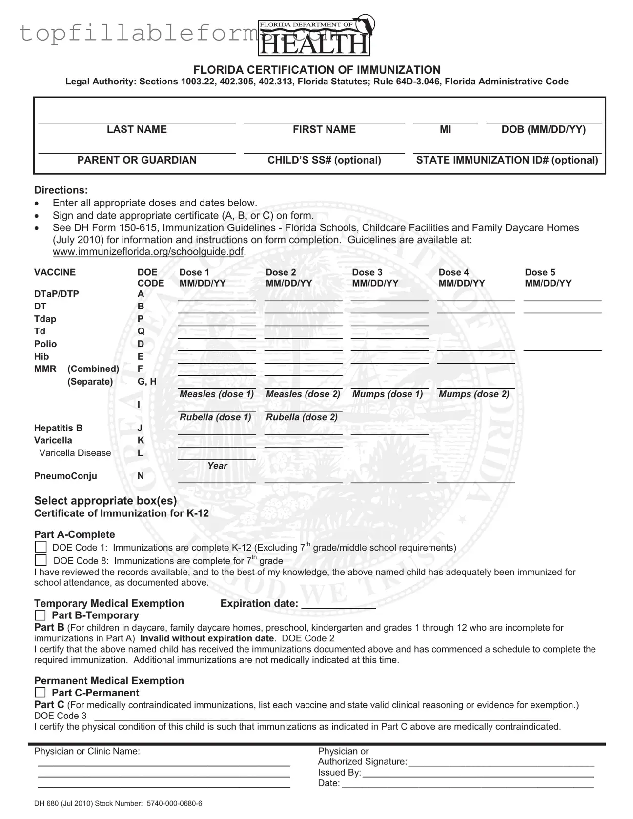 Printable 680 Form in PDF