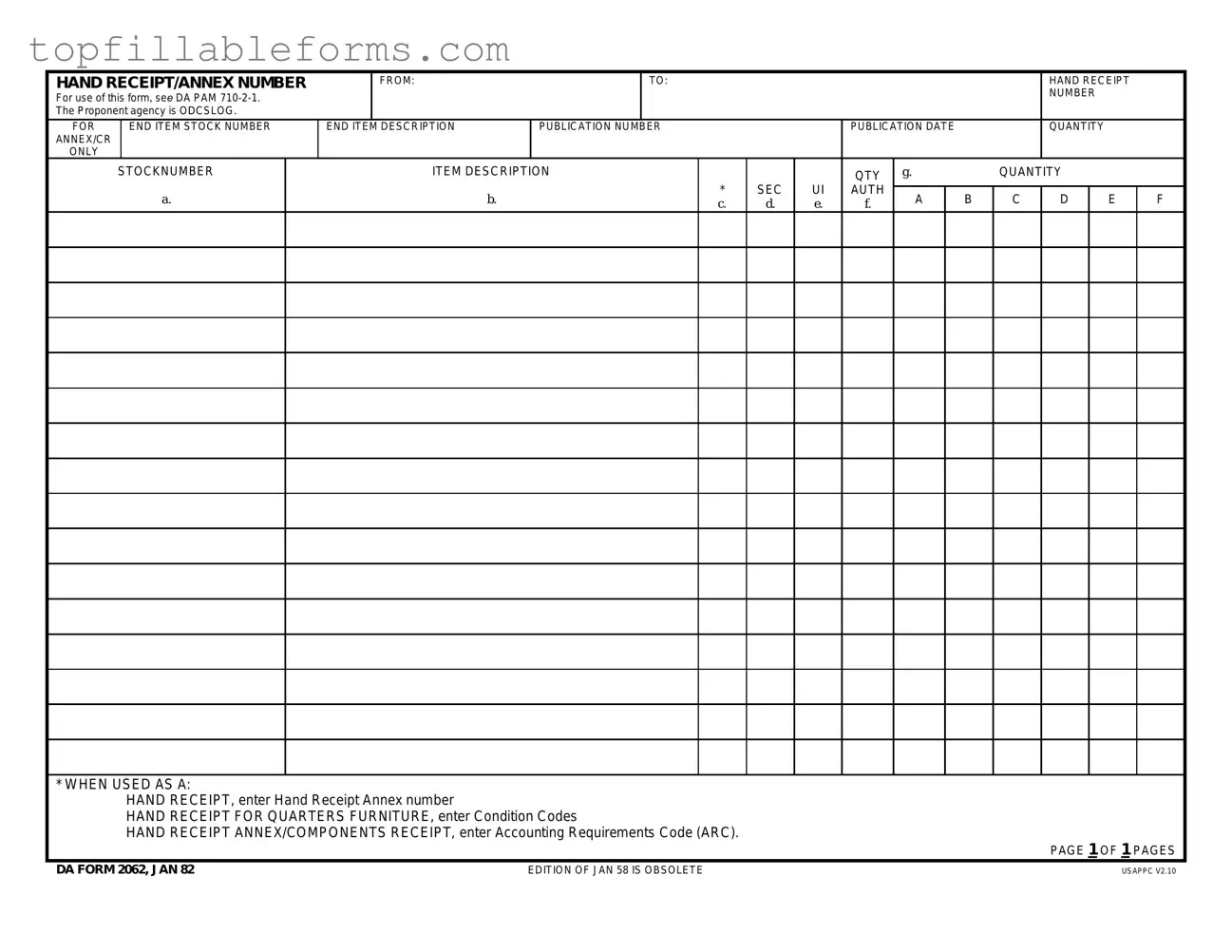 Printable Da Form in PDF
