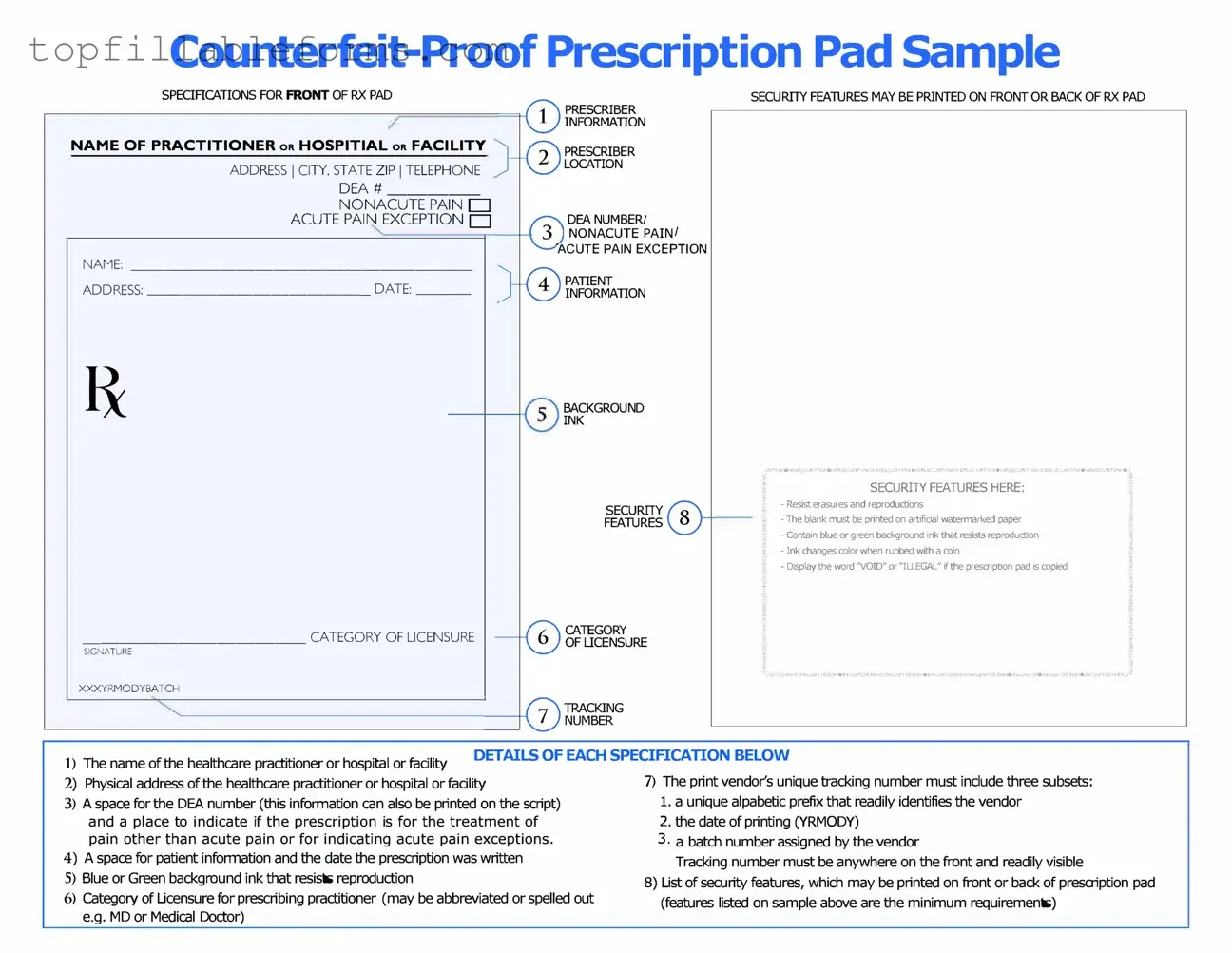 Printable Prescription Pad Form in PDF