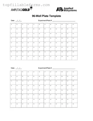 Printable 96 Well Form in PDF