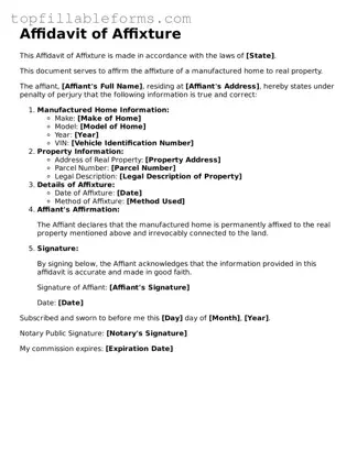 Free Affidavit of Affixture Form