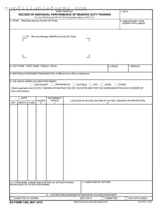 Printable Da 1380 Form in PDF