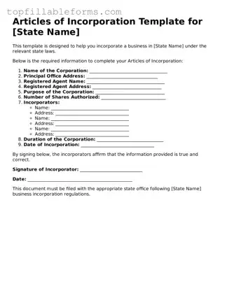 Free Articles of Incorporation Form