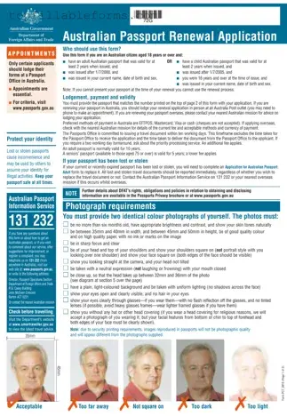Printable Australian Passport Renewal Form in PDF