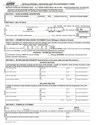Printable California Fotm Reg 262 Form in PDF