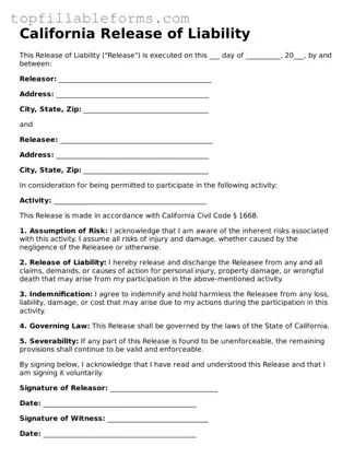 Attorney-Verified  Release of Liability Template for California