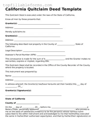 Attorney-Verified  Quitclaim Deed Template for California