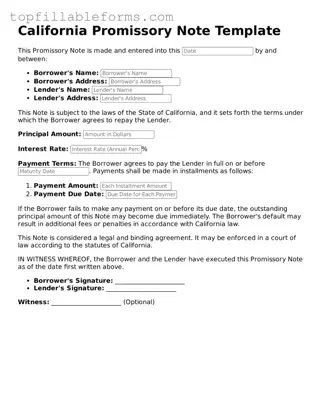Attorney-Verified  Promissory Note Template for California