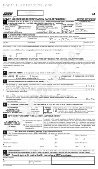 Printable Ca Dmv Dl 44 Form in PDF