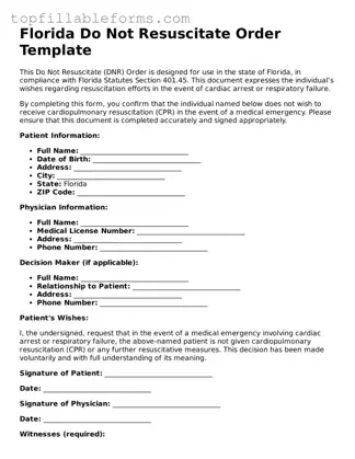 Attorney-Verified  Do Not Resuscitate Order Template for Florida