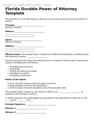 Attorney-Verified  Durable Power of Attorney Template for Florida