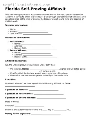 Attorney-Verified  Self-Proving Affidavit Template for Florida