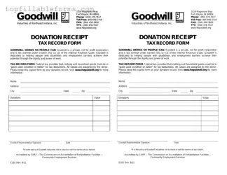 Printable Goodwill donation receipt Form in PDF