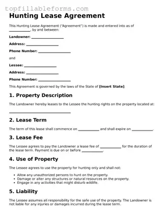 Free Hunting Lease Agreement Form