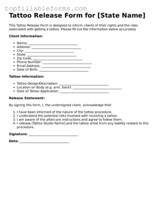 Free Tattoo Release Form