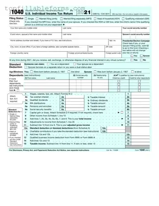 Printable IRS 1040 Form in PDF
