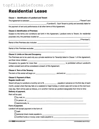 Printable Lf310 Residential Lease Form in PDF