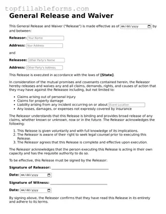 Free Release of Liability Form