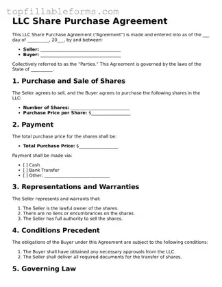 Free LLC Share Purchase Agreement Form