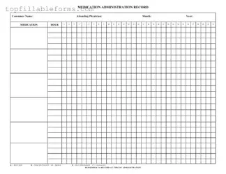 Printable Medication Administration Record Sheet Form in PDF