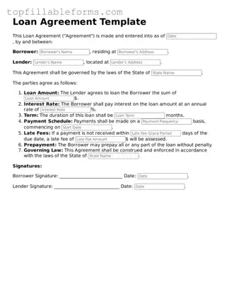 Free Loan Agreement Form