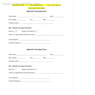 Printable Negative Hiv Test Form in PDF