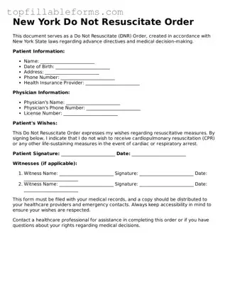 Attorney-Verified  Do Not Resuscitate Order Template for New York
