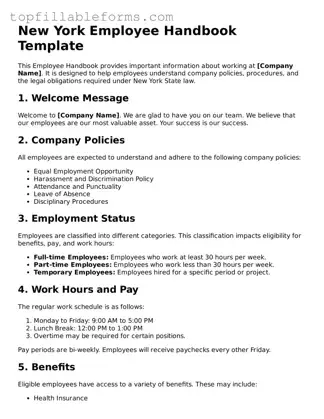 Attorney-Verified  Employee Handbook Template for New York