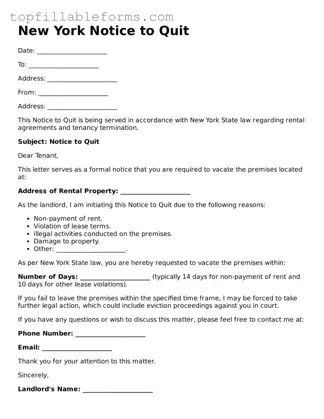 Attorney-Verified  Notice to Quit Template for New York