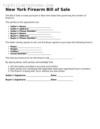 Attorney-Verified  Firearm Bill of Sale Template for New York