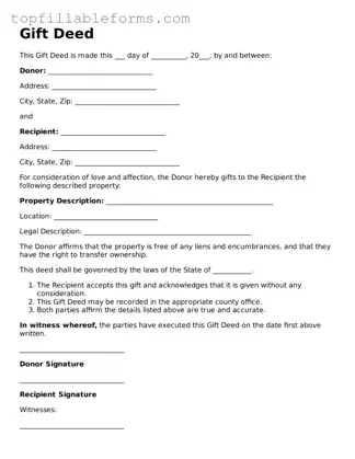 Free Gift Deed Form