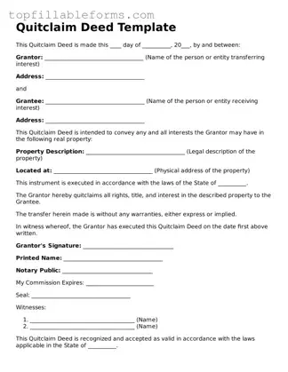 Free Quitclaim Deed Form