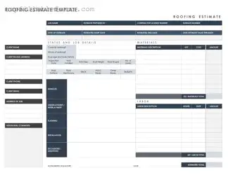 Printable Roofing Estimate Form in PDF