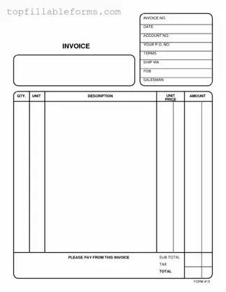 Printable Free And Invoice Pdf Form in PDF