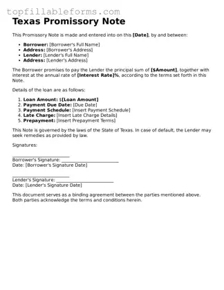 Attorney-Verified  Promissory Note Template for Texas
