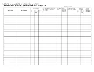 Printable Membership Ledger Form in PDF