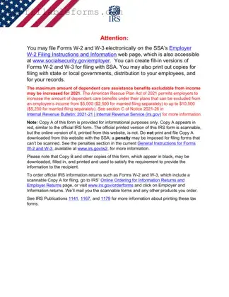 Printable IRS W-2 Form in PDF