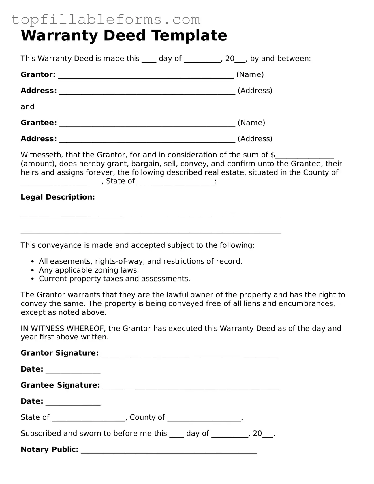 Free Deed Form