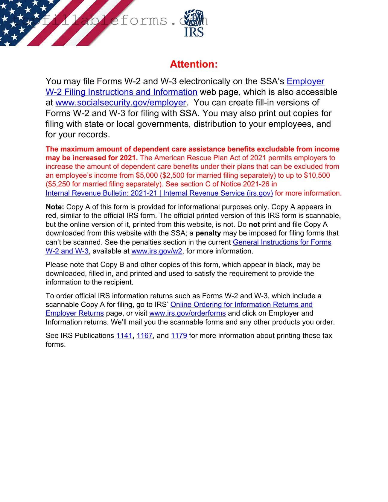Printable IRS W-2 Form in PDF